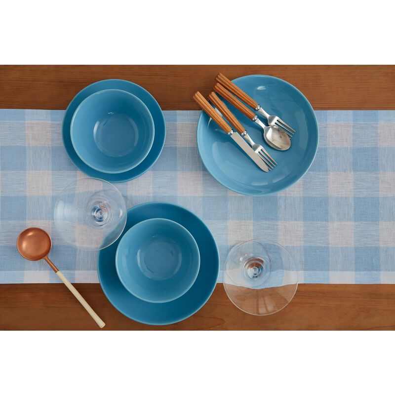 Solino Home 100% Pure Linen Table Runner | Buffalo Check for Thanksgiving, Christmas