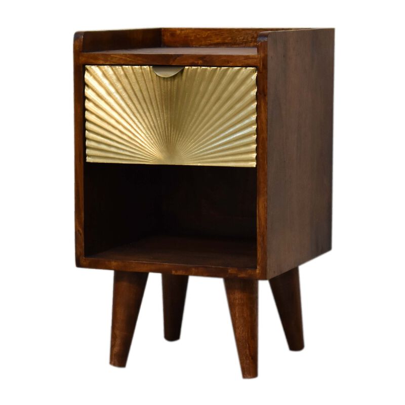 Artisan Furniture solid Wood Mini Manila Gold 1 Drawer Nightstand