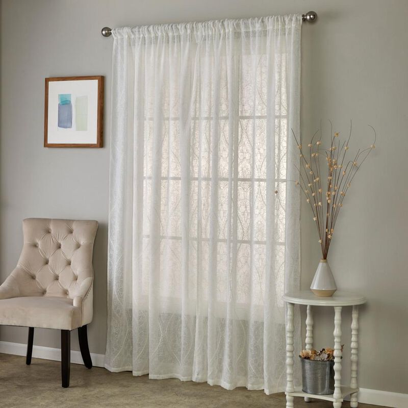 SKL Home By Saturday Knight Ltd Isabella Lace Window Curtain Panel - 52X84", White