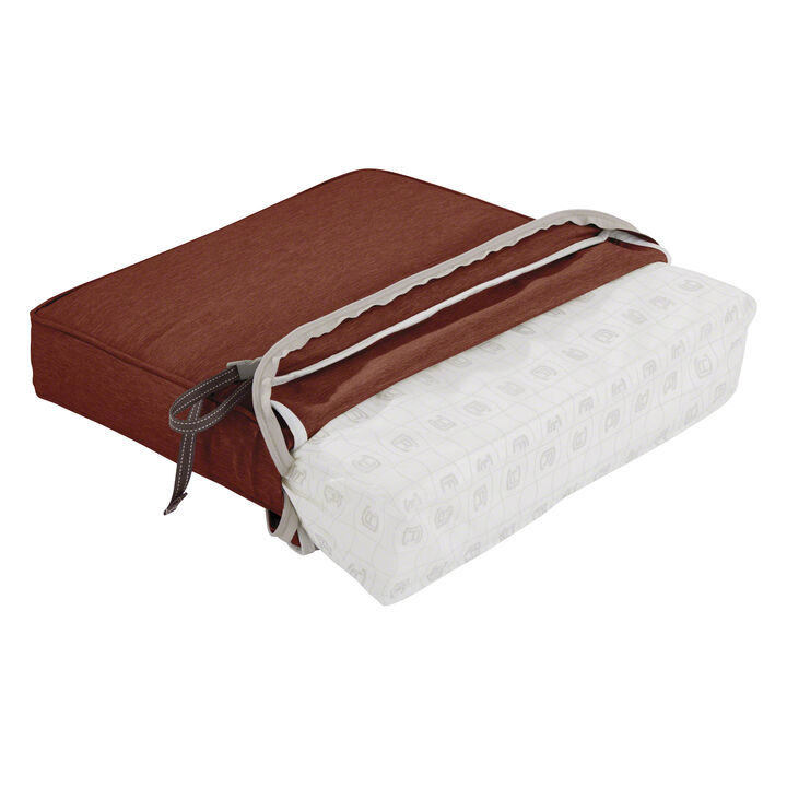 Classic Accessories 62-024-HHENNA-EC Seat Cushion Combo, 21"W x 20"H x 4"Thick, Heather Henna