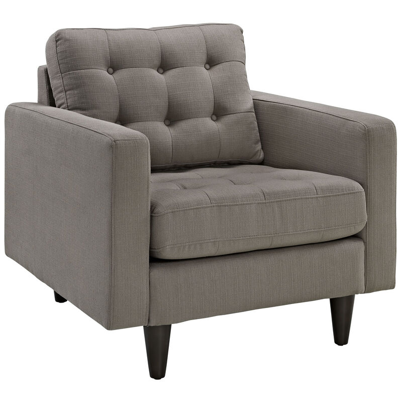 Empress Upholstered Fabric Armchair Gray EEI-1013-GRA