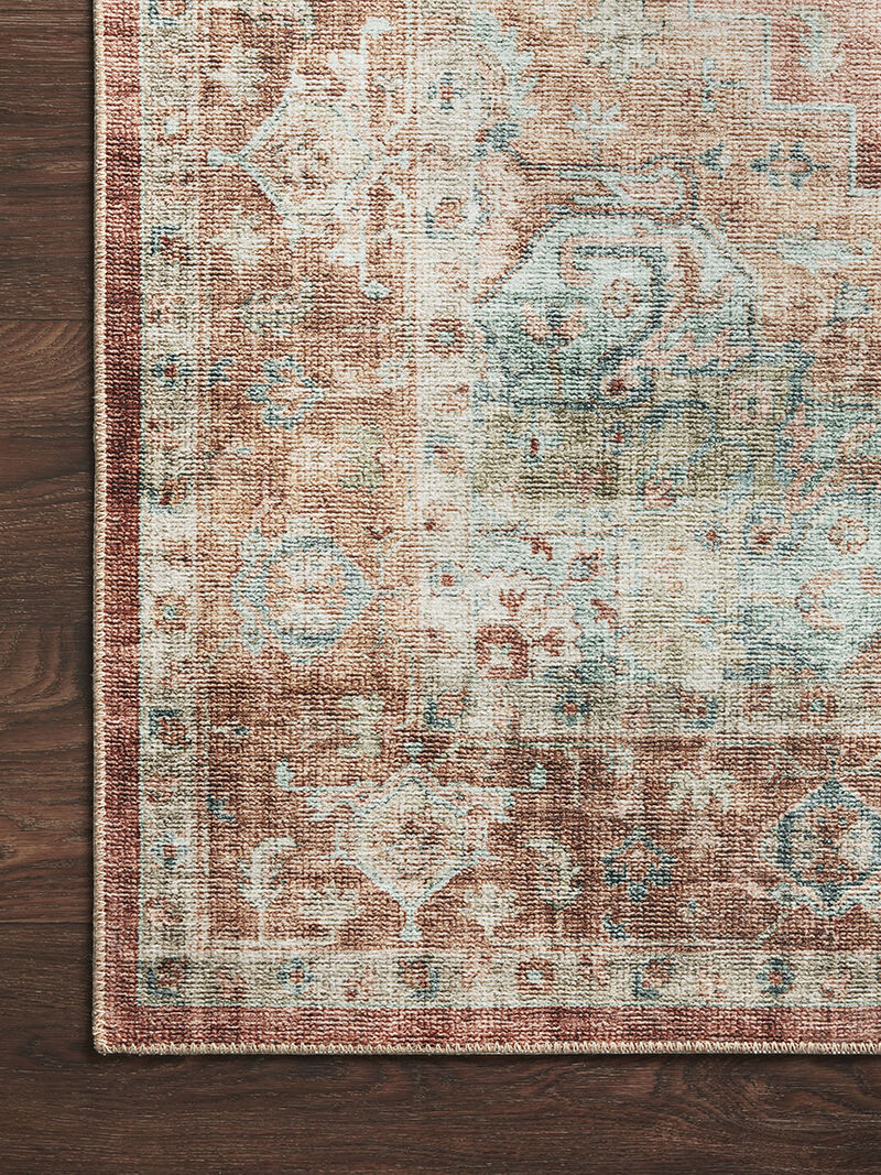 Heidi HEI01 Terracotta/Aqua 3'6" x 5'6" Rug by Loloi II