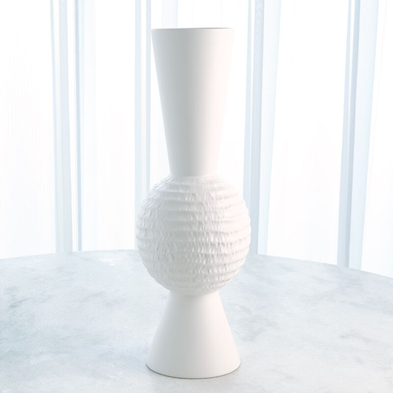 Low Chiseled Orb Vase