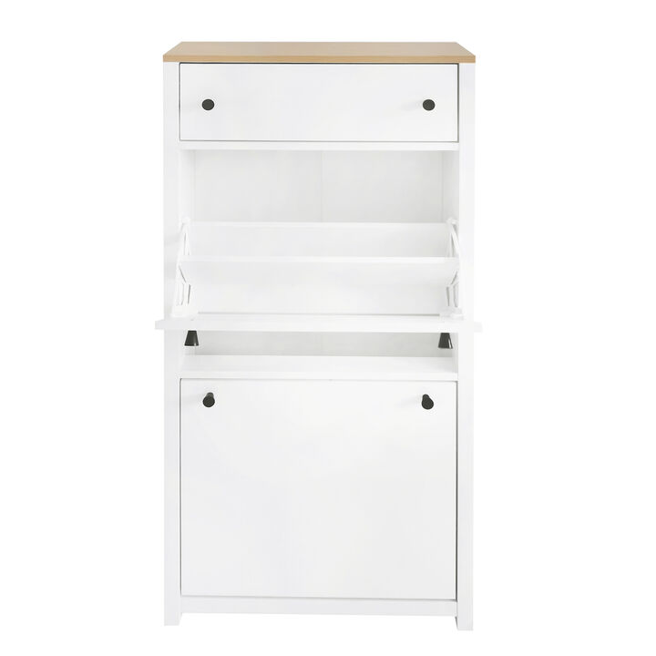 Merax  Wood Grain Pattern Top Shoe Cabinet with Drawer