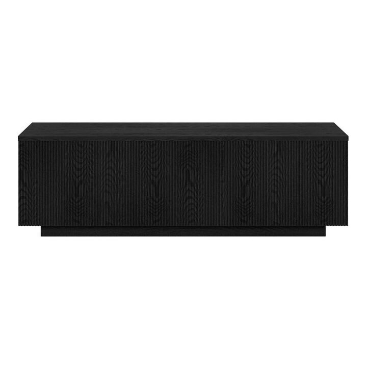 Hudson&Canal Reyes 48 Wide Rectangular Coffee Table in Black Grain