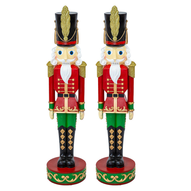 Sunnydaze Kristoff the Christmas Nutcracker Soldier - 2 Statues - 29"