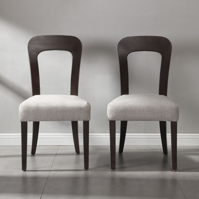 Merax Solid Rubber Wood Dining Chairs Side Chairs Set of 2