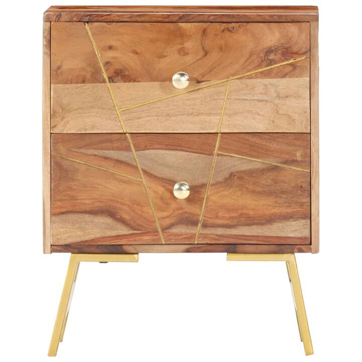 vidaXL Bedside Cabinet 15.7"x11.8"x19.7" Solid Sheesham Wood