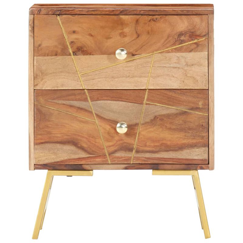 vidaXL Bedside Cabinet 15.7"x11.8"x19.7" Solid Sheesham Wood