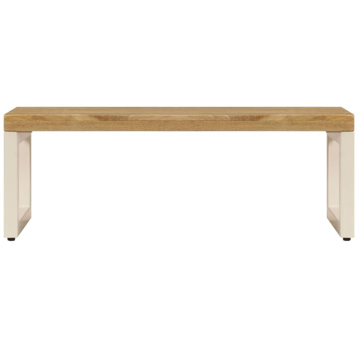 vidaXL Coffee Table 43.3"x19.7"x13.8" Solid Mango Wood and Steel