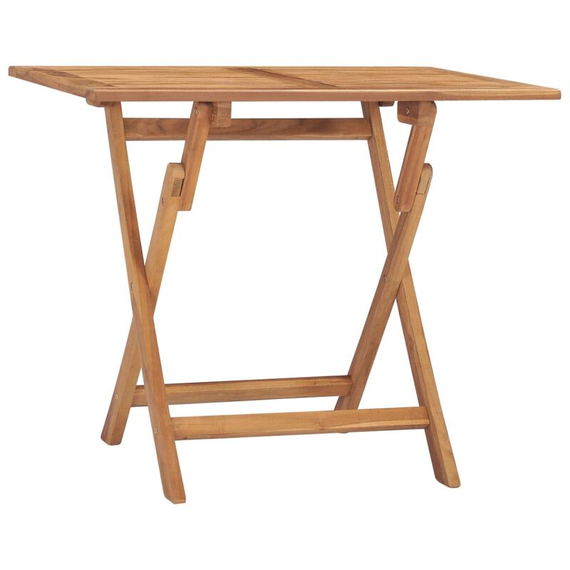 vidaXL Folding Garden Dining Table 35.4"x23.6"x29.5" Solid Teak Wood