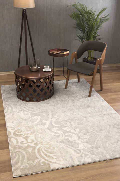 New Zealand Plush Contemporary Modern Grey Beige Indoor Area Rug