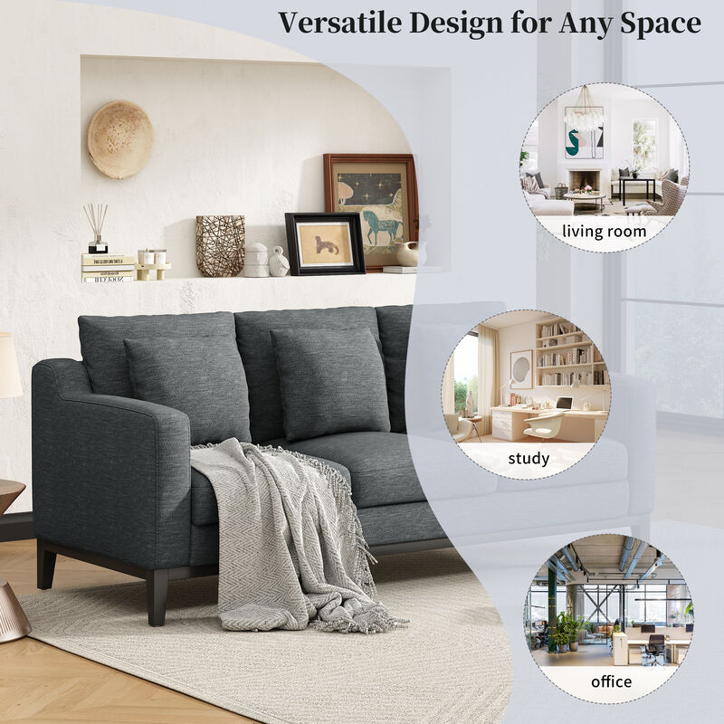 Merax Comfy 3-seat Sofa with Wooden Legs