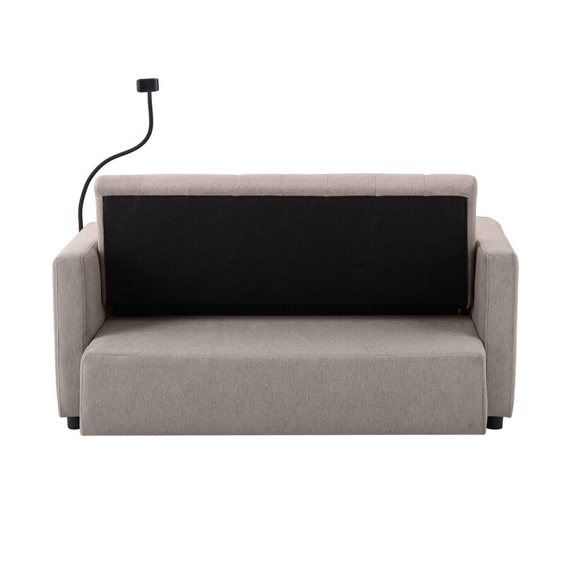 Merax Convertible Sofa Bed Loveseat with 3 USB Ports