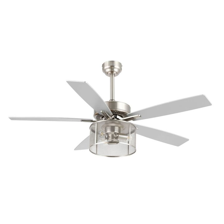 Max Farmhouse Industrial Iron/Wood Mobile Appremote Controlled LED Ceiling Fan