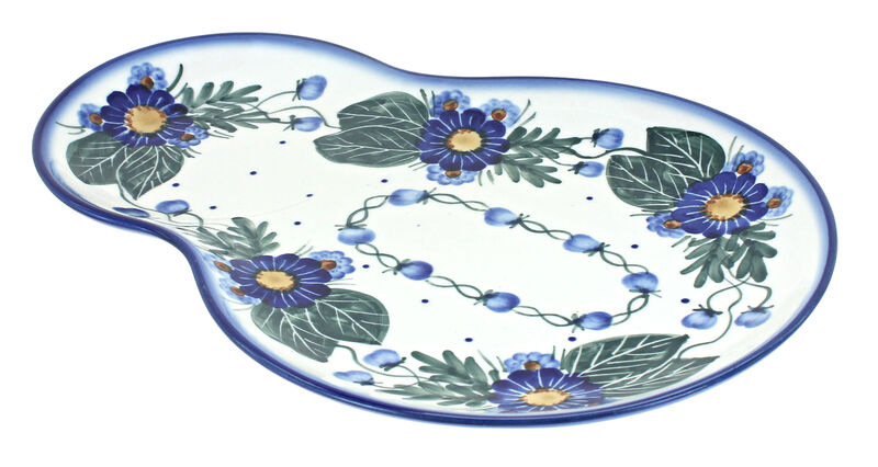 Blue Rose Polish Pottery Lavender Fields Oval Breakfast Plate