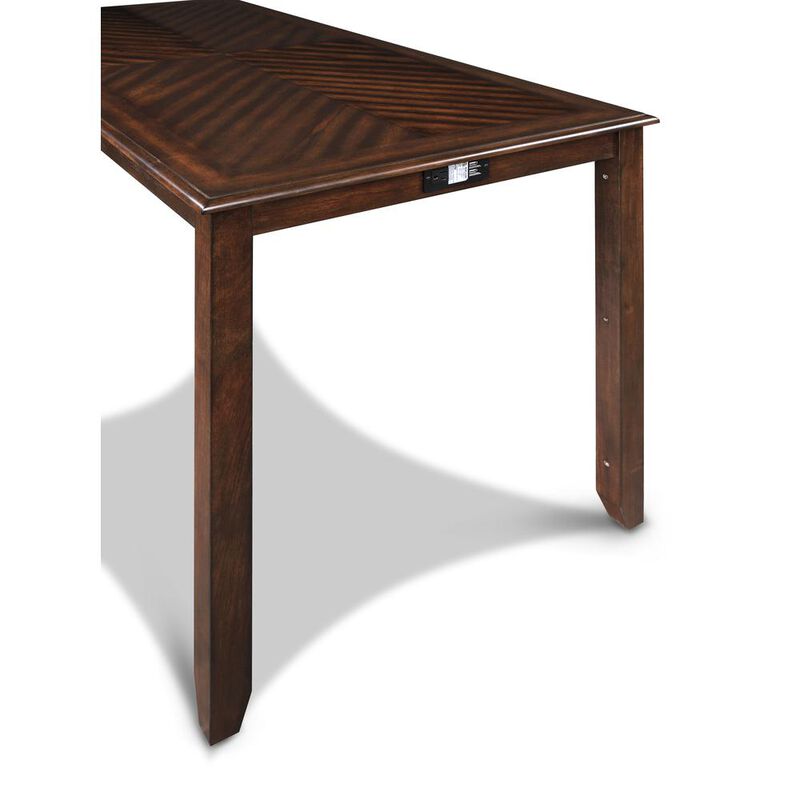 New Classic Furniture Amy 5-pc Wood Rectangle Counter Set with 4 Chairs in Cherry