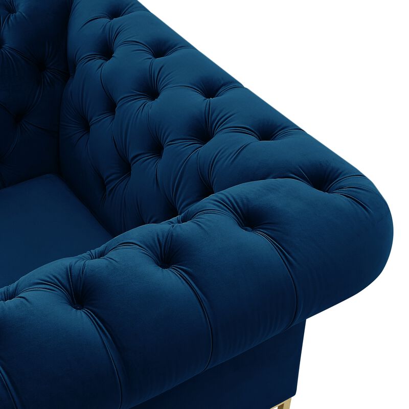 Inspired Home Zuleyka Velvet Chesterfield Club Chair
