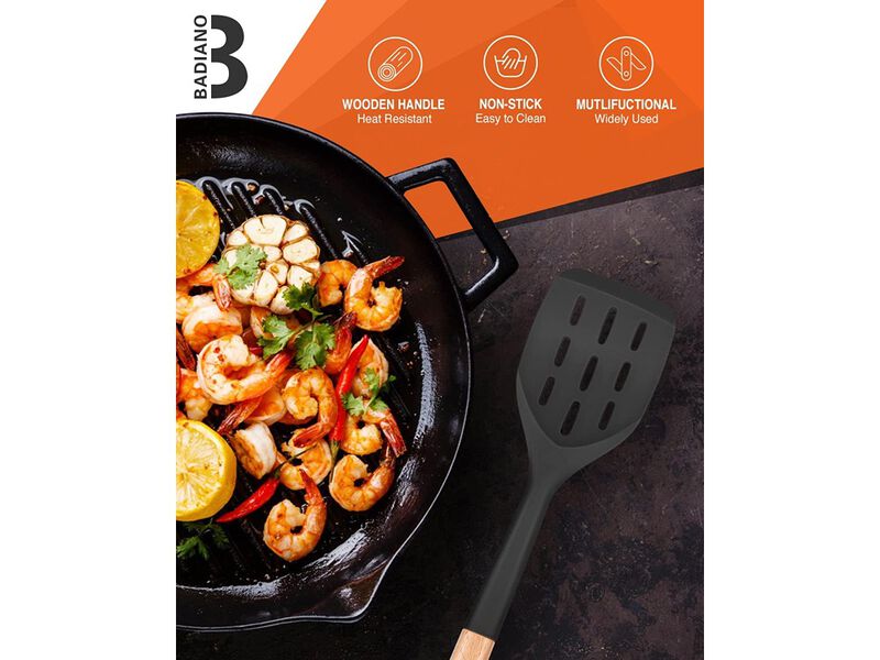 Badiano Pack of 2 Silicone Spatula, Non Stick Cooking Utensil Set