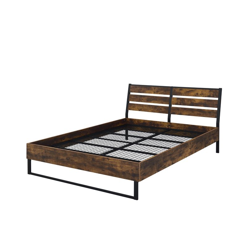 ACME Juvanth Eastern King Bed, Rustic Oak & Black Finish