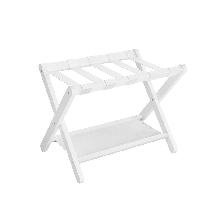 Luggage Rack with Storage Shelf – Space-Saving Stand for Easy Travel Organization