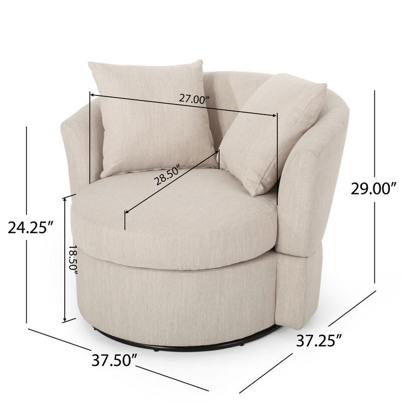 Modern Swivel Accent Chair with Pillows