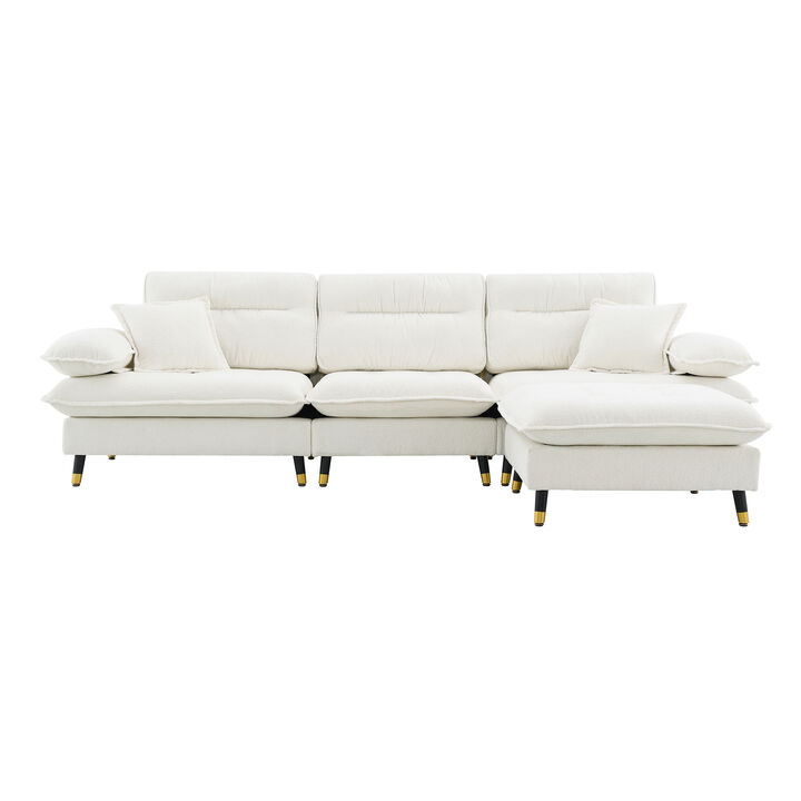 Merax L shaped Convertible Tufted Sectional Sofa