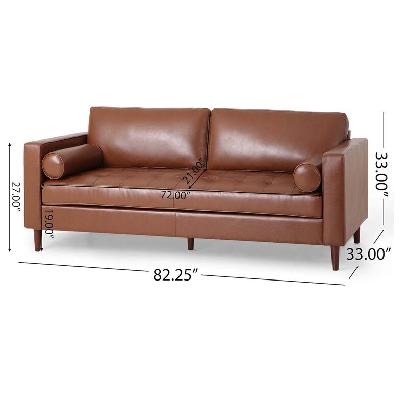Merax Solid Wood Frame PU Fabric Sofa Couch