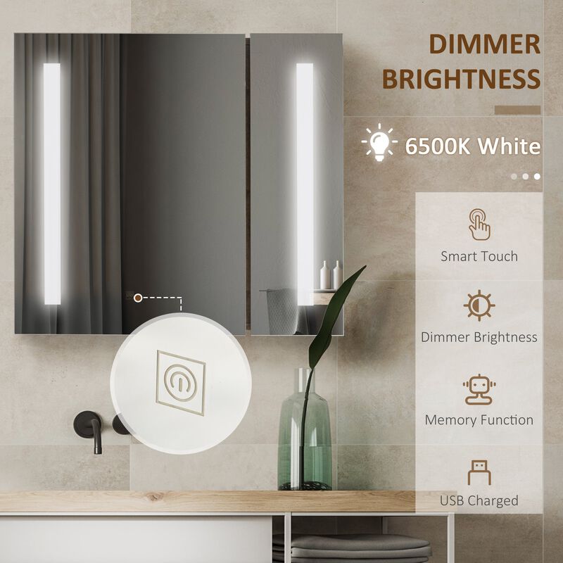 Smart Bathroom Storage: Lighted Medicine Cabinet with Touch Control