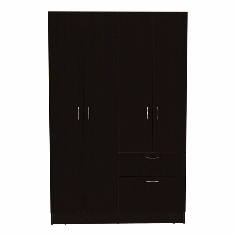 Maltby 1-Drawer Rectangle Armoire Black Wengue And White