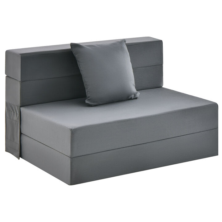 6 Inch Tri-fold Sofa Bed Folding Mattress with Pillow