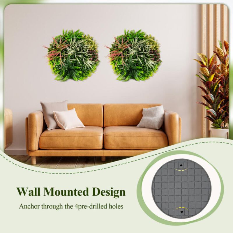 Hivvago 2 Pack Square Framed Artificial Foliage Wall Art