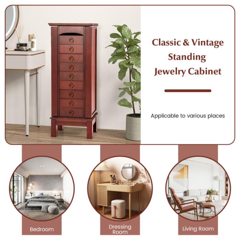 Hivvago Large Capacity Jewelry Storage Cabinet with 9 Drawers