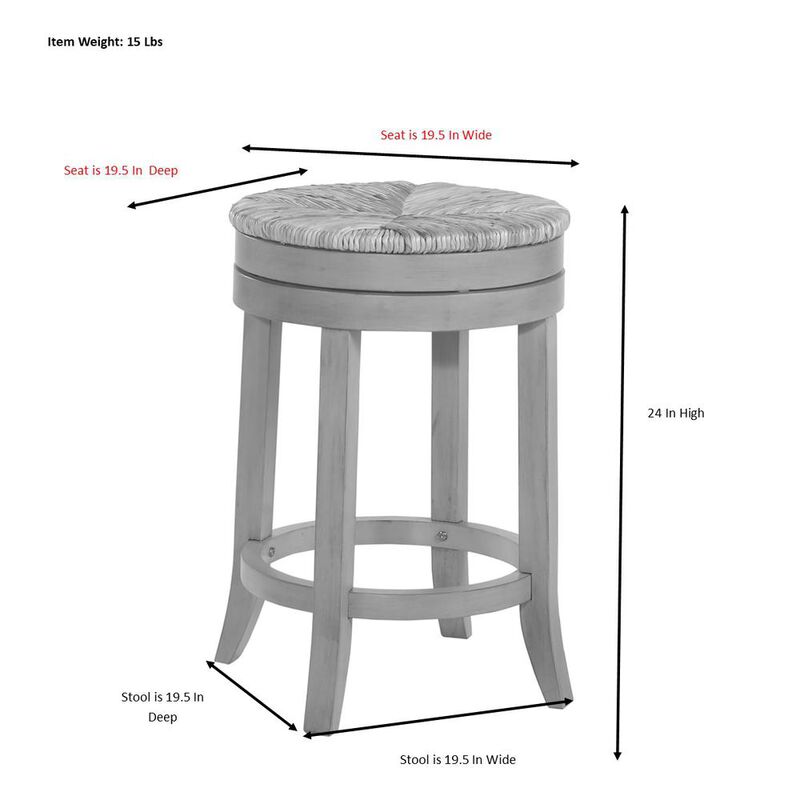 Carolina Living Irving 24 Swivel Rush Seat Counter Stool - Antique Black
