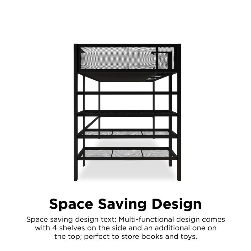 Bloom Storage Loft Bed with Bookcase