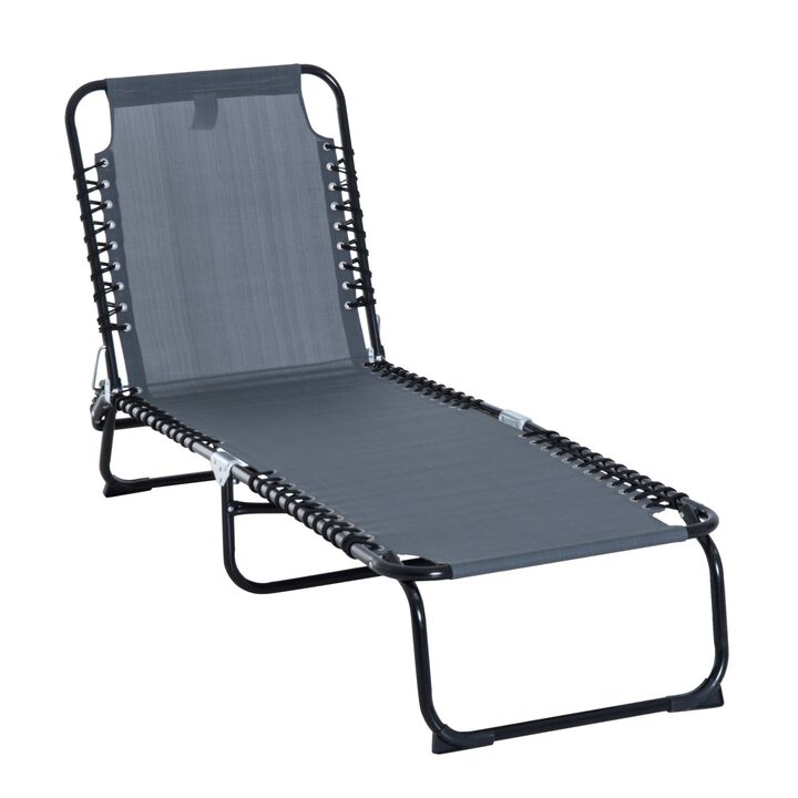 Baby Blue Patio Recliner: Folding 4-Position Chaise with Breathable Mesh