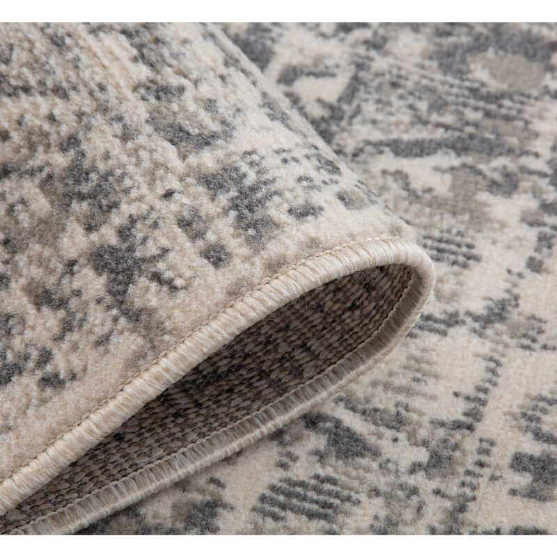 Alpine Dale Medium Gray Medallion Area Rug 7'10" x 10'2"