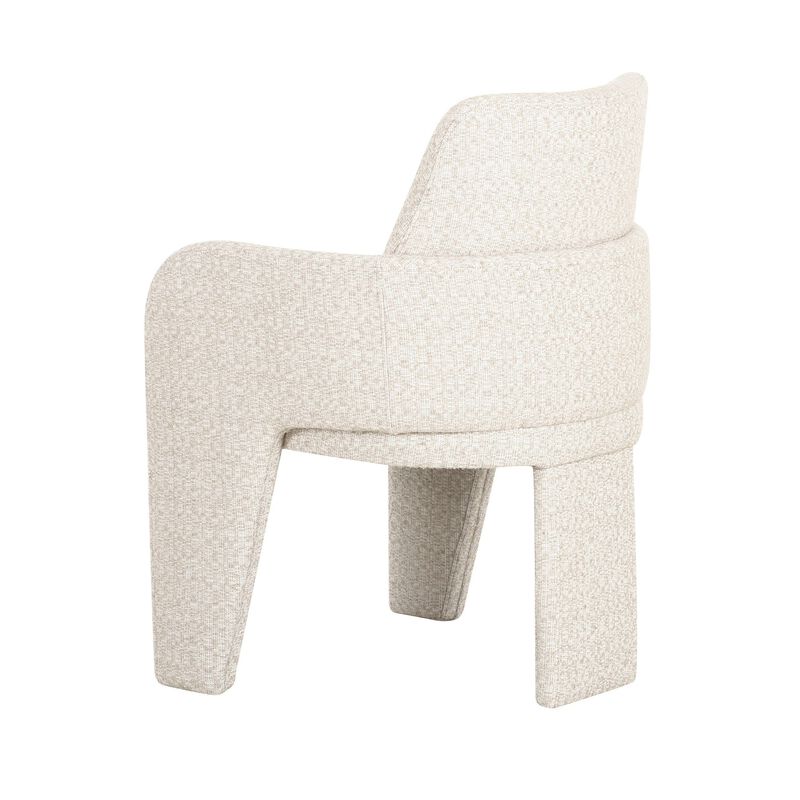 24 Inch Dining Chair, Windsor Back, 3 Panel Legs, Soft Beige Linen Fabric - Benzara