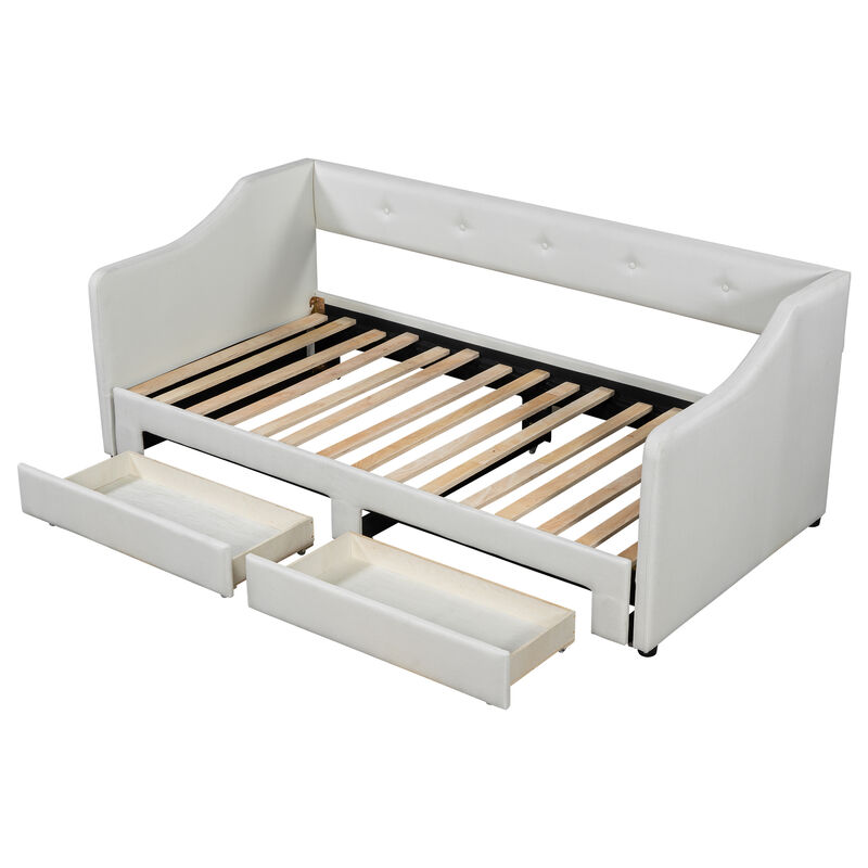 Merax Upholstered Daybed Bed with 2 Drawers