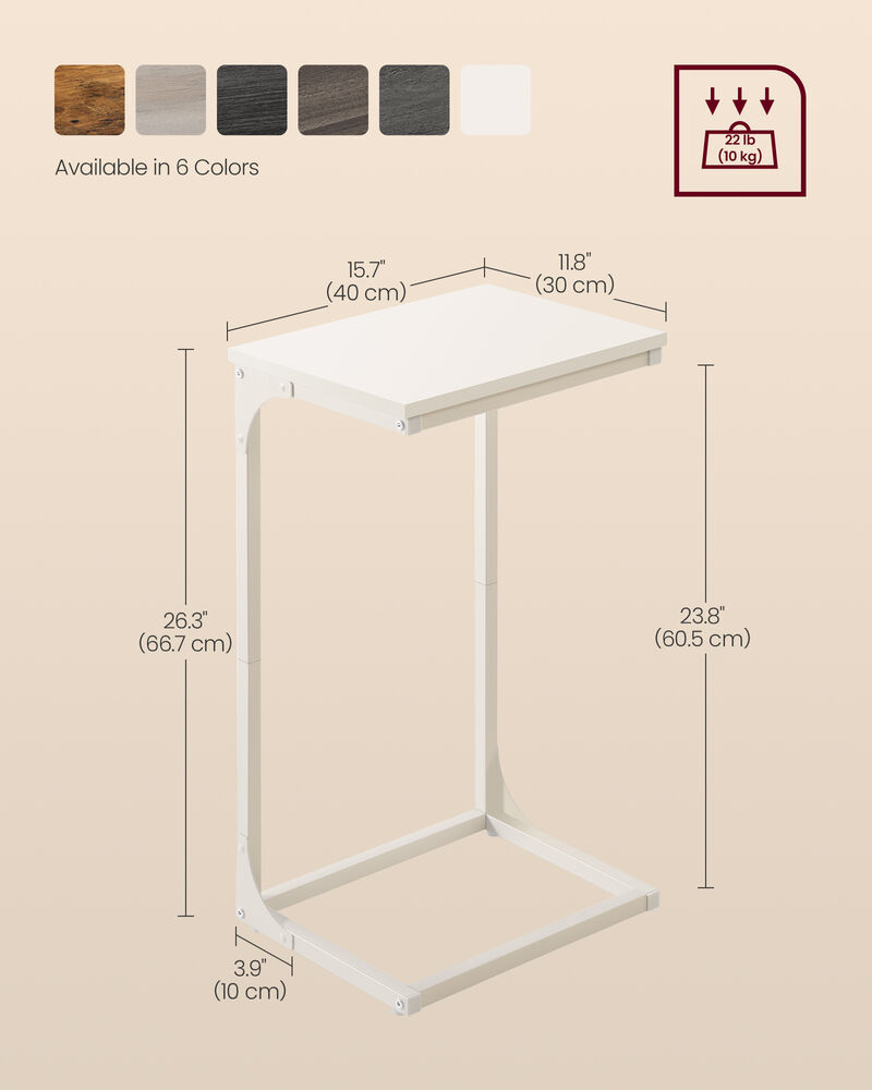 Sofa Side Table with C-Shaped Metal Frame Design