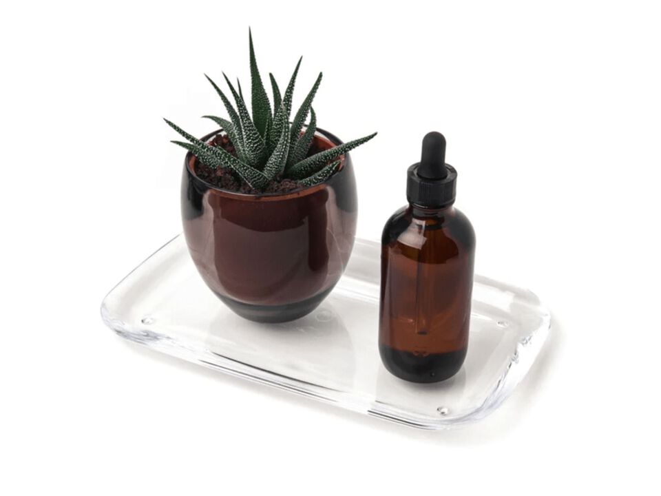 Umbra  Droplet Tray Jewelry Display/Holder, Bathroom Accessory/Amenity Holder – Clear Acrylic, Looks Like Glass,25 x 15 x 2 cm
