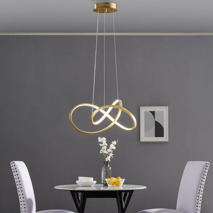 Knotted Chandelier Black Metal Integrated LED Dimmable