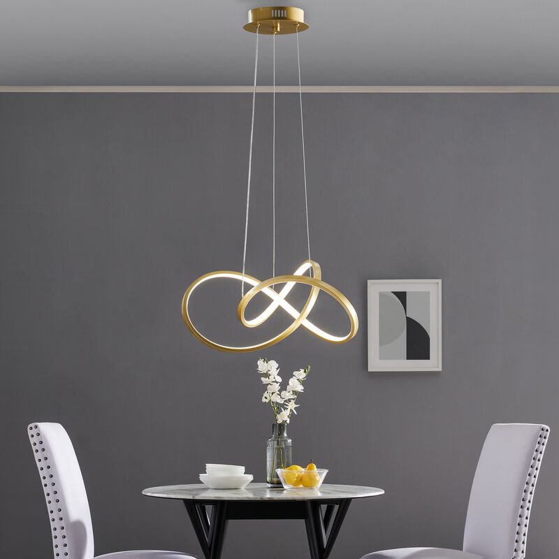 Knotted Chandelier Black Metal Integrated LED Dimmable