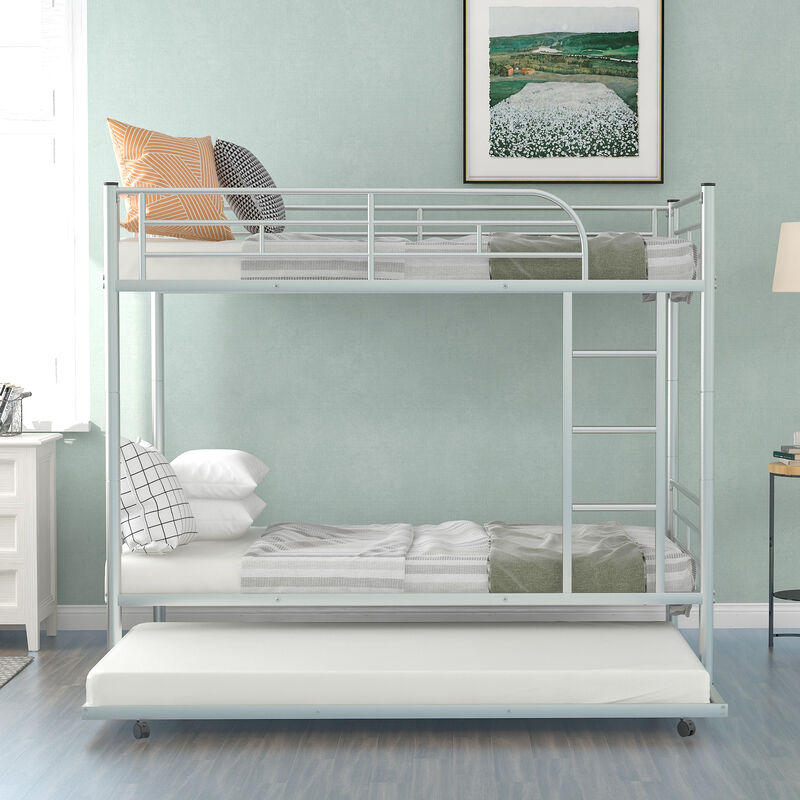 Merax Twin-Over-Twin Metal Bunk Bed With Trundle