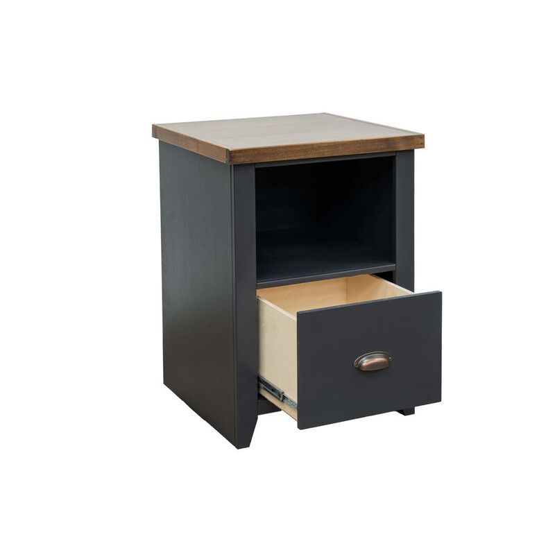 Bridgevine Home 22 inch 1-drawer file, Black and Whiskey Finish
