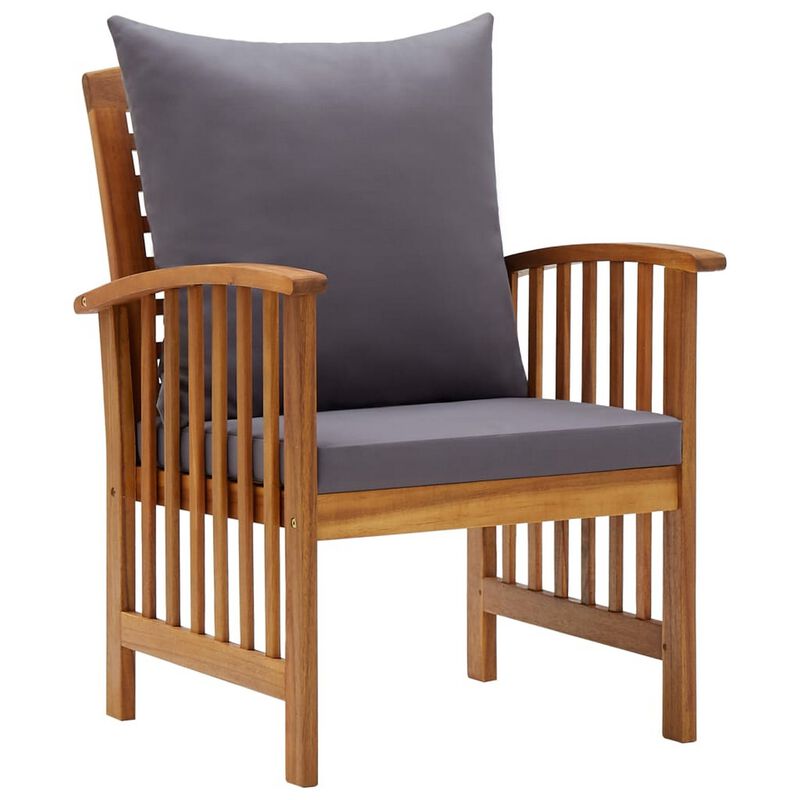 5pc Outdoor Lounge Set, Coffee Table, Chairs, Sofa, Brown Acacia Wood - Benzara
