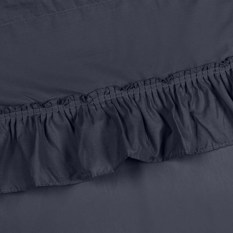 Ellis Stacey 1.5" Rod Pocket High Quality Fabric Solid Color Window Ruffled Filler Valance 54"x13" Navy