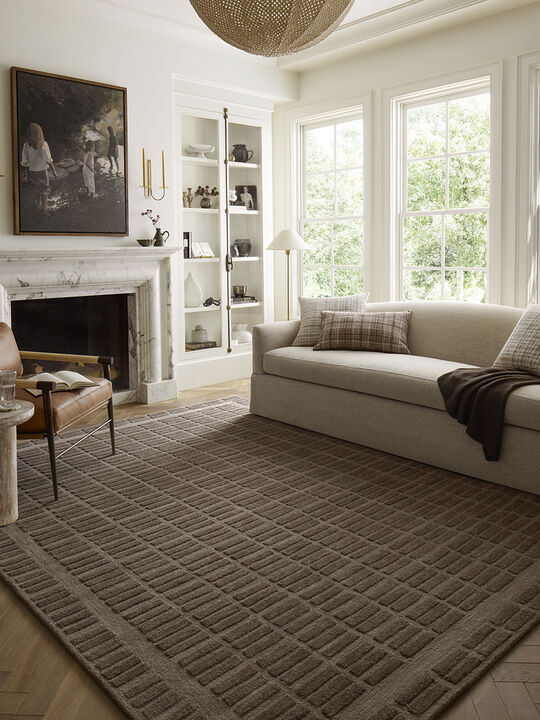 Bradley BRL-06 Cocoa / Cocoa 18" x 18" Sample Rug by Chris Loves Julia