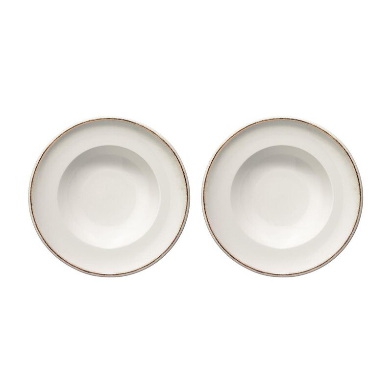 Retro dia.11.75" h:2.5" 19 oz. Round Decorated Porcelain Bowl (Set of 2)