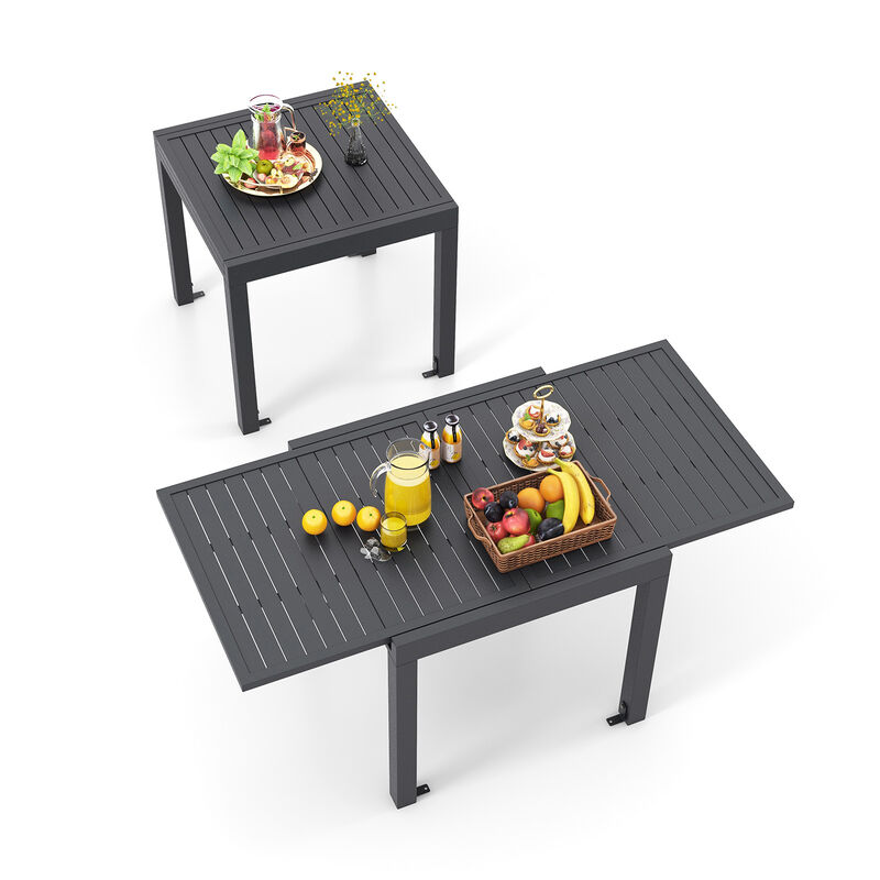 Expandable Patio Dining Table for 4-6 People – Outdoor Dining Table with Adjustable Size